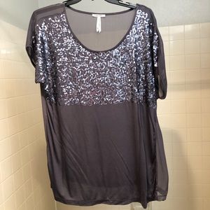 Sheer sequence shirt